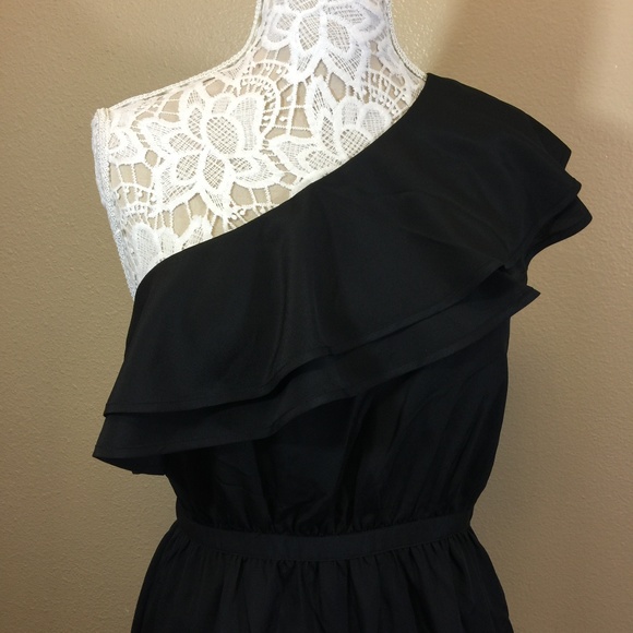 Likely Women Dress 6 Black One SHoulder - Picture 2 of 6